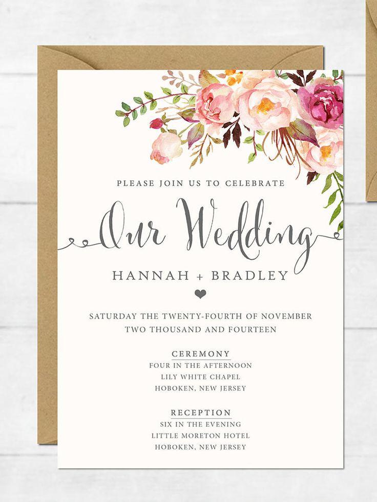زفاف - 16 Printable Wedding Invitation Templates You Can DIY
