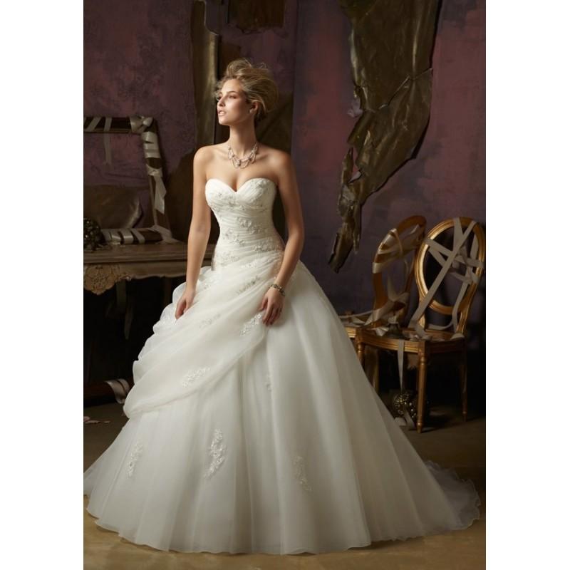 زفاف - Blu by Mori Lee 4973 Beaded Strapless Ball Gown Wedding Dress - Crazy Sale Bridal Dresses