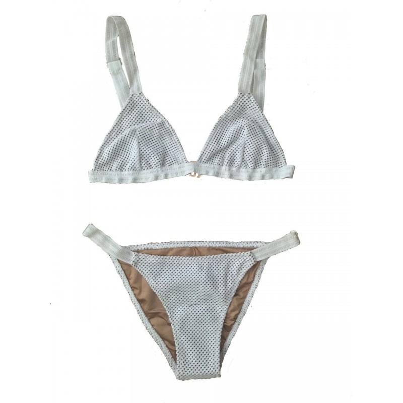 Hochzeit - Leah Shlaer Swimwear - New! The Vida Bikini Top In White Mesh - Designer Party Dress & Formal Gown