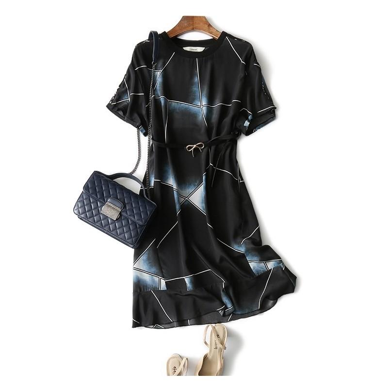 زفاف - Oversized Simple Split Front Mulberry Silk Lace Dress - Lafannie Fashion Shop