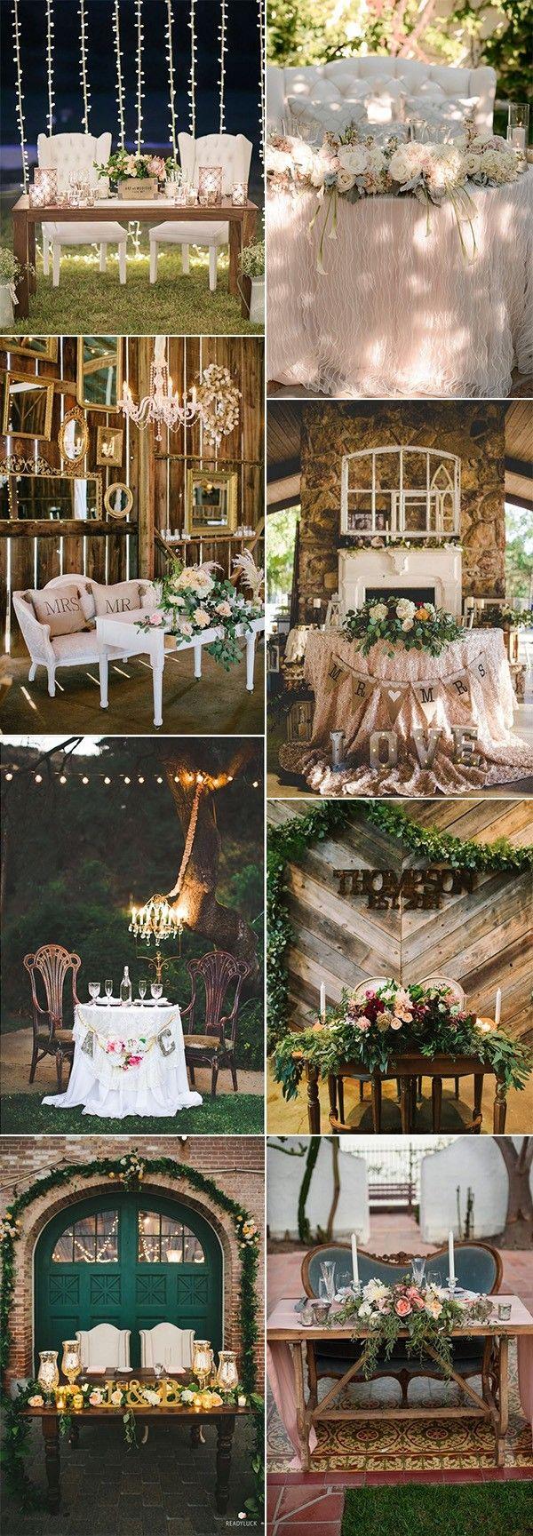 Hochzeit - 18 Vintage Wedding Sweetheart Table Decoration Ideas