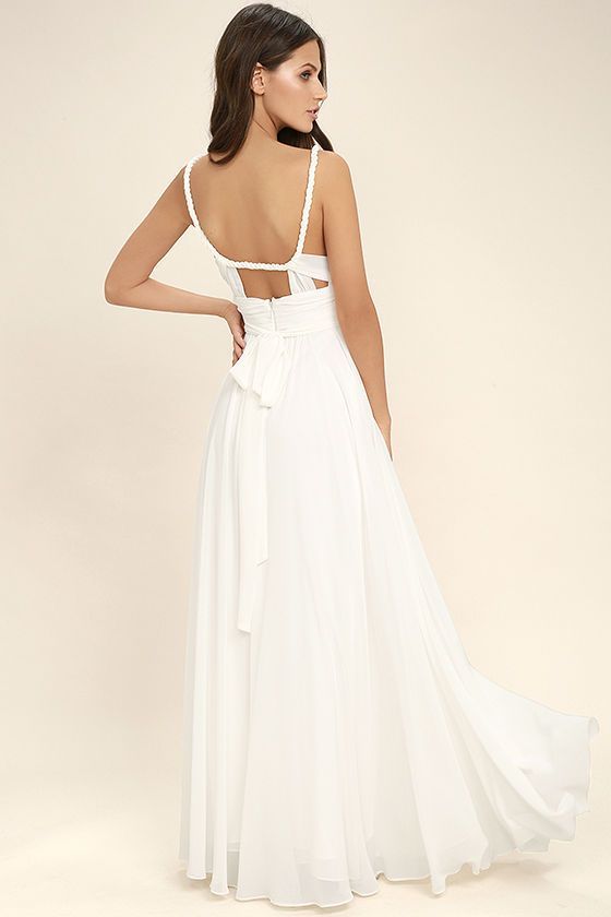 زفاف - Carte Blanche White Maxi Dress