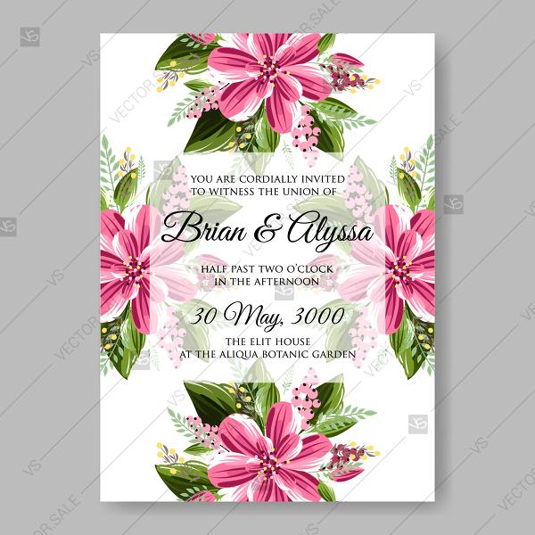 Wedding - Chrysanthemum vector frame design floral decor for wedding invitation
