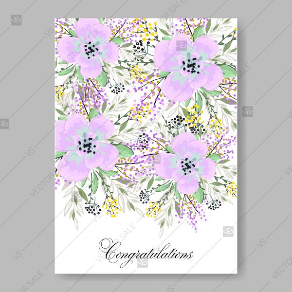 Wedding - Hanami festival Japanese Sakura wedding invitation vector template floral background