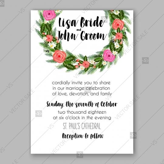 زفاف - Pink rose, peony wedding invitation card marriage invitation