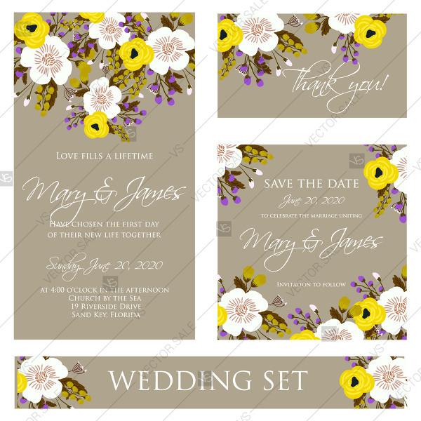 Mariage - Wedding invitation, thank you card, save the date cards. Wedding set. RSVP card anniversary invitation
