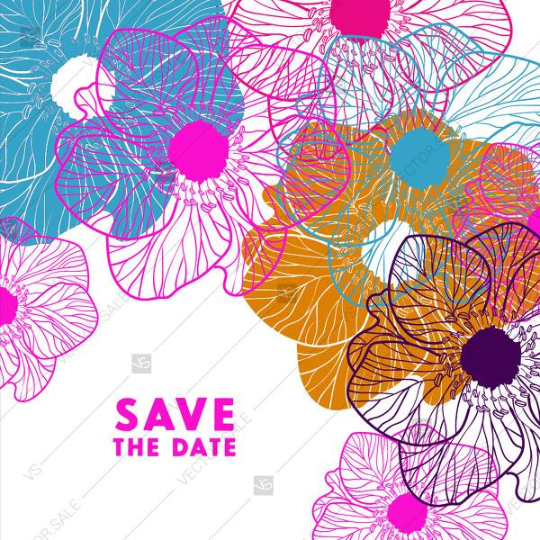 Свадьба - Colorful anemone Save the date background