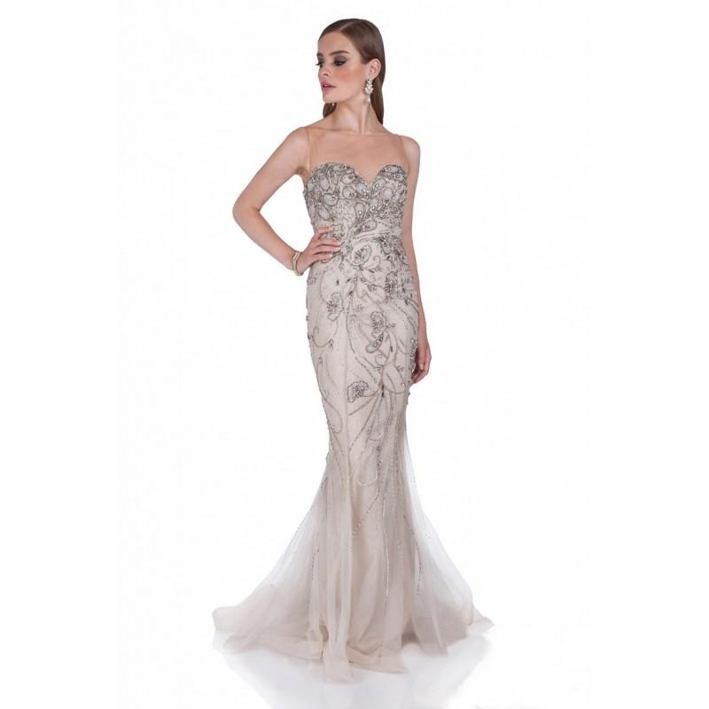زفاف - Terani Couture - 1611GL0462A Bejeweled Illusion Bateau Trumpet Dress - Designer Party Dress & Formal Gown
