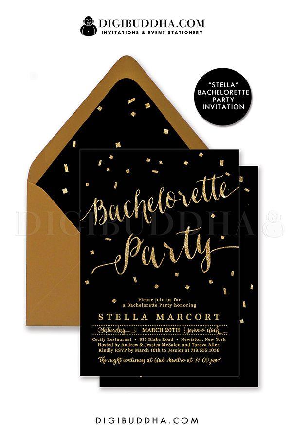 Hochzeit - Digibuddha Bachelorette Party Invitations