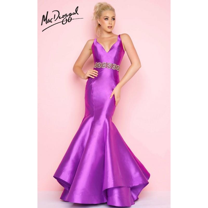 Mariage - Purple Flash 66043L - Mermaid Long Open Back Dress - Customize Your Prom Dress