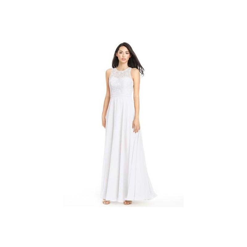 زفاف - White Azazie Frederica - Keyhole Floor Length Scoop Chiffon And Lace Dress - Charming Bridesmaids Store