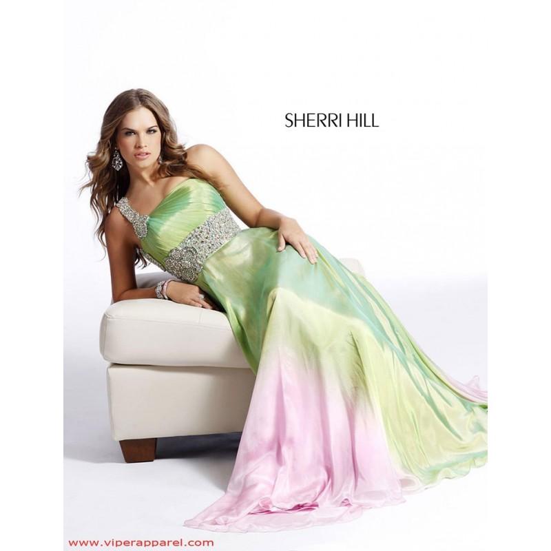 زفاف - 7403 Sherri Hill Green/Pink Size 12 In Stock - HyperDress.com