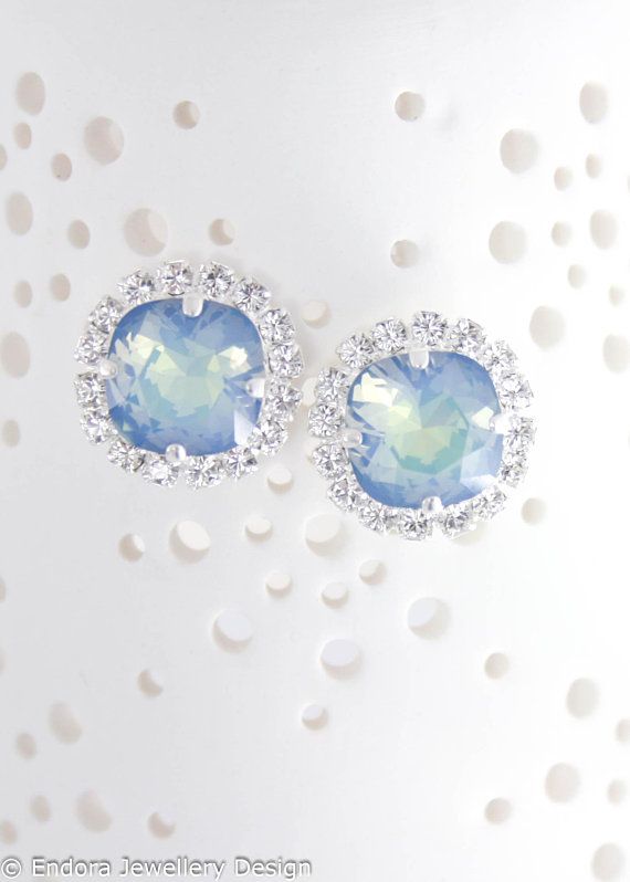 Hochzeit - Something Blue Bridal Earrings 