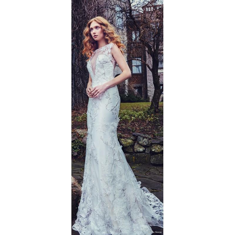 زفاف - Sareh Nouri Spring/Summer 2018 Carnegie Lace Chapel Train Embroidery Sweet Ivory Column Illusion Sleeveless Wedding Gown - Rosy Bridesmaid Dresses