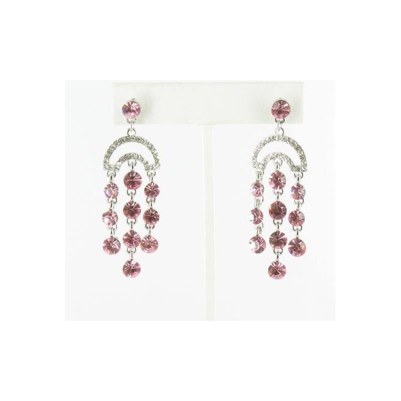 Mariage - Helens Heart Earrings JE-E08851-S-Pink Helen's Heart Earrings - Rich Your Wedding Day