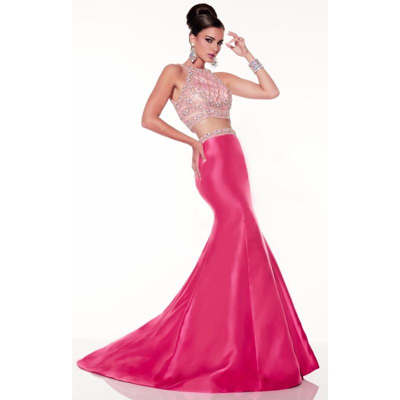 Mariage - Cerise Panoply 14797 - 2-piece Mermaid Sleeveless Open Back Dress - Customize Your Prom Dress