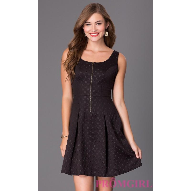 زفاف - Short Sleeveless Scoop Neck Black Dress - Brand Prom Dresses