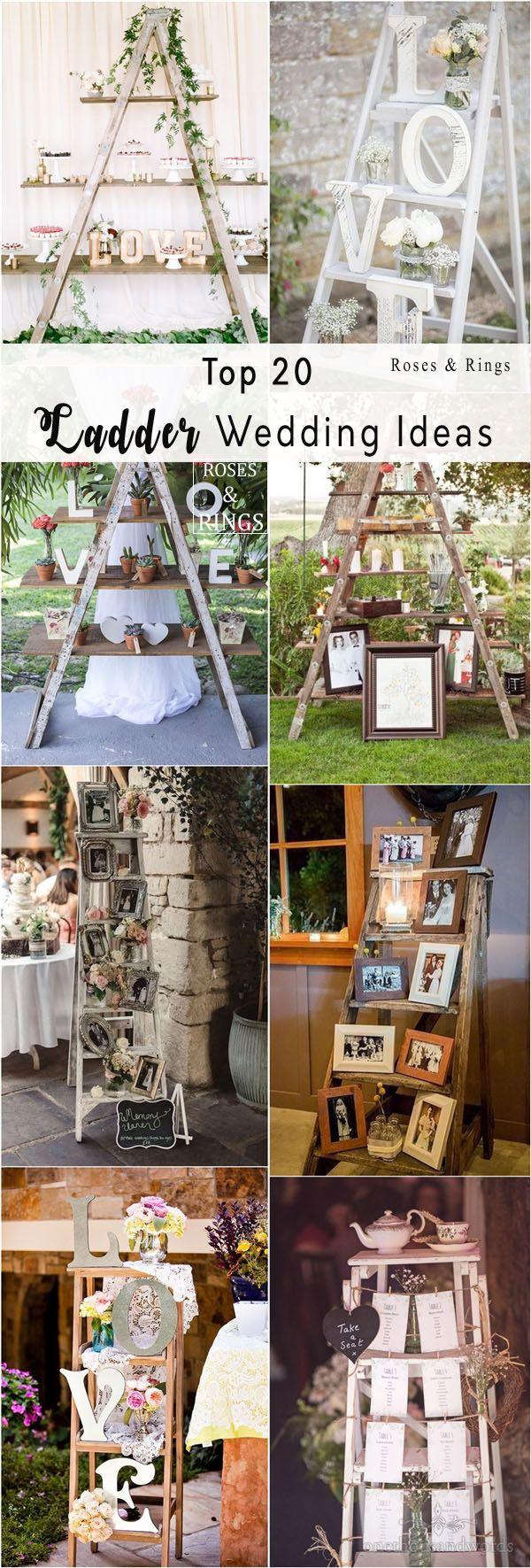 Wedding - Top 20 Vintage Wooden Ladder Wedding Decor Ideas