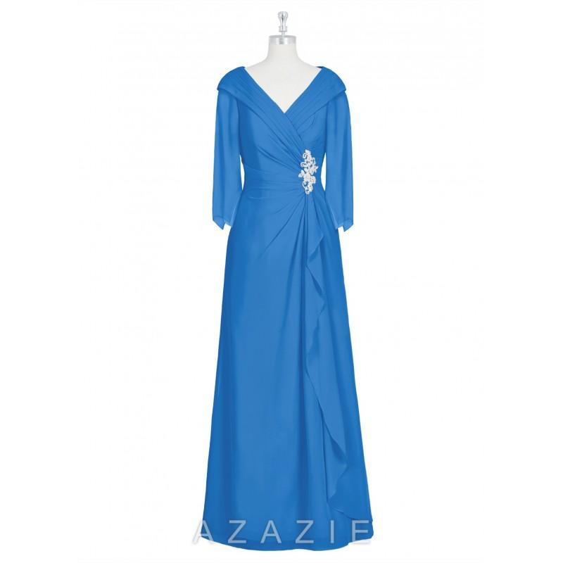 زفاف - Blue_jay Azazie Jaycee MBD - Floor Length Back Zip Off The Shoulder Chiffon And Lace - Charming Bridesmaids Store