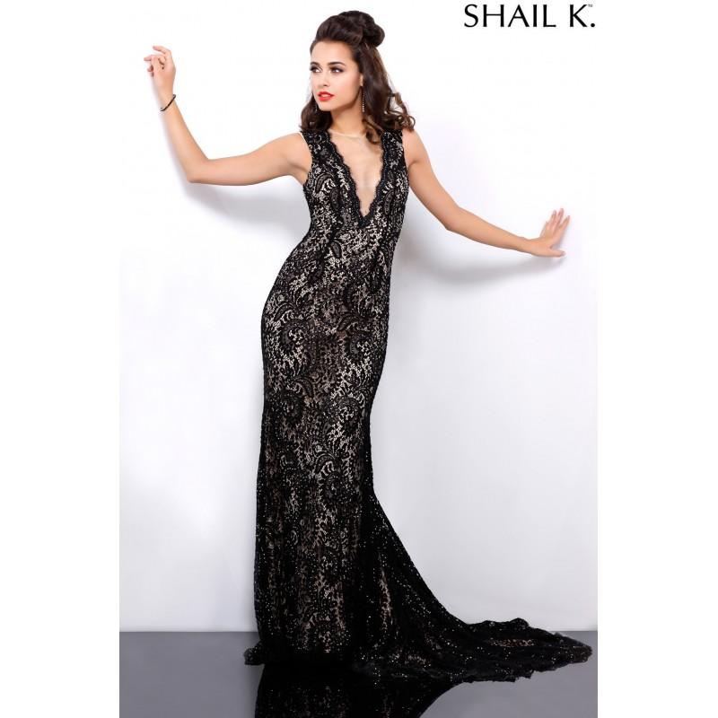 Mariage - Shailk Prom 2016   Style 3963 BLACK NUDE -  Designer Wedding Dresses