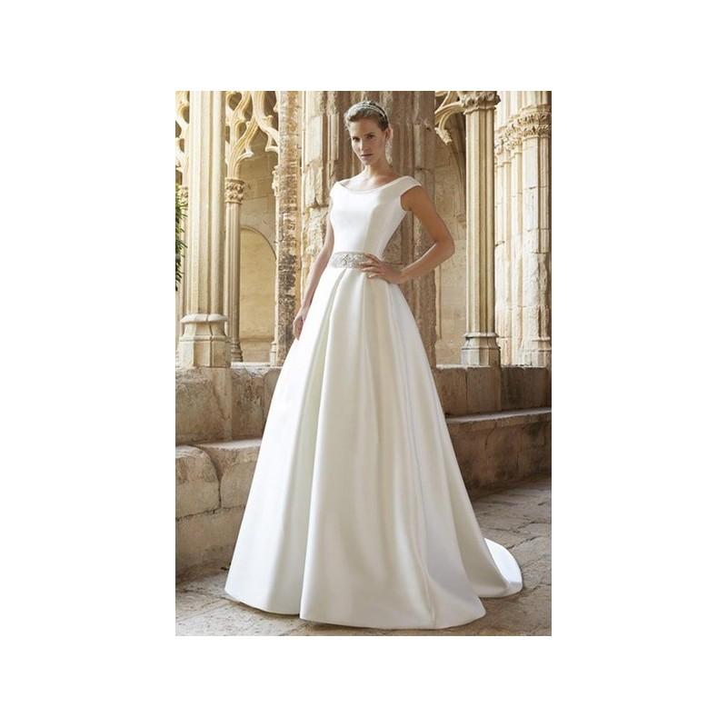 زفاف - Vestido de novia de Raimon Bundó Modelo Mykonos - 2015 Princesa Barco Vestido - Tienda nupcial con estilo del cordón