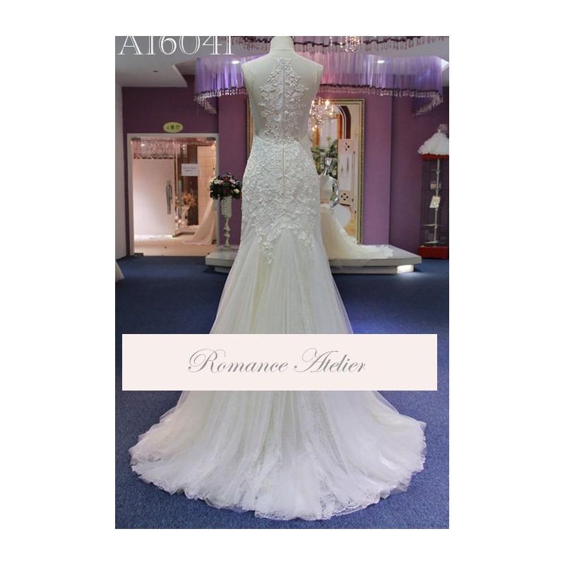 زفاف - Dramatic, Lace, Wedding Gown, Bridal Gown, Fit and Flare, White, Ivory, Weddings, Blush, Organza - Hand-made Beautiful Dresses