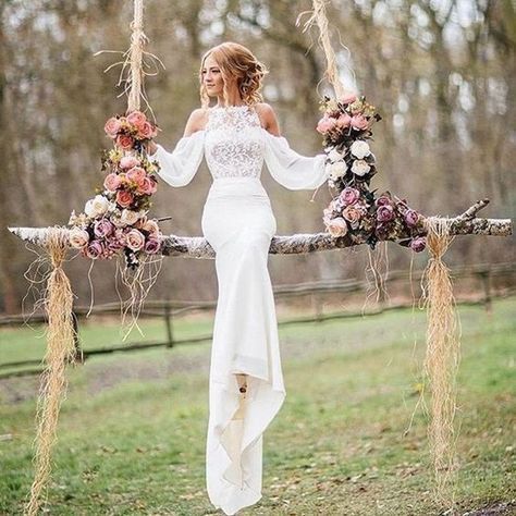 Свадьба - Affordable Unique Design Lace Top Long Sleeves Mermaid Long Wedding Dress, BG51581