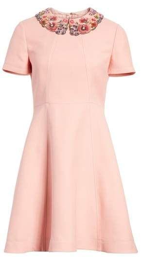 Mariage - Valentino Embellished Collar A-Line Dress