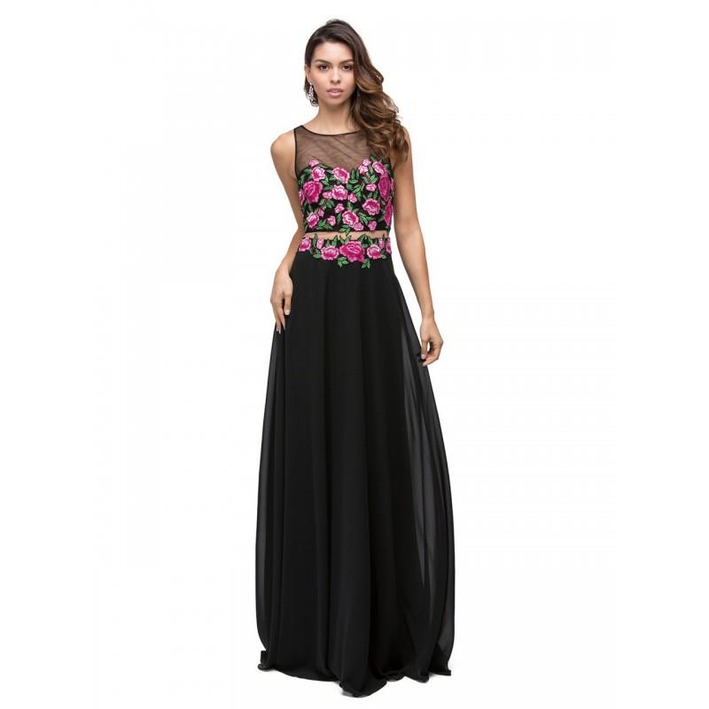 Mariage - Dancing Queen - Simulated Two-Piece Embroidered Applique Long Dress 9800 - Designer Party Dress & Formal Gown