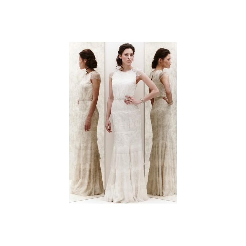 Hochzeit - Jenny Packham SS13 Dress 10 - Sheath Full Length High-Neck White Spring 2013 Jenny Packham - Rolierosie One Wedding Store