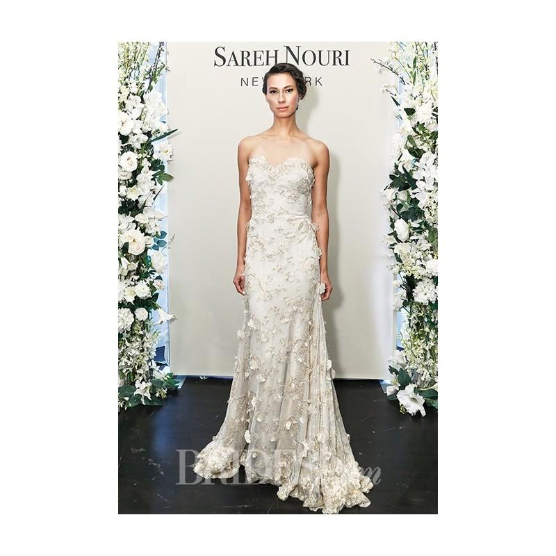 Свадьба - Sareh Nouri - Fall 2015 - Cleopatra Sweetheart Neckline Strapless Beaded A-Line Wedding Dress in Gold - Stunning Cheap Wedding Dresses