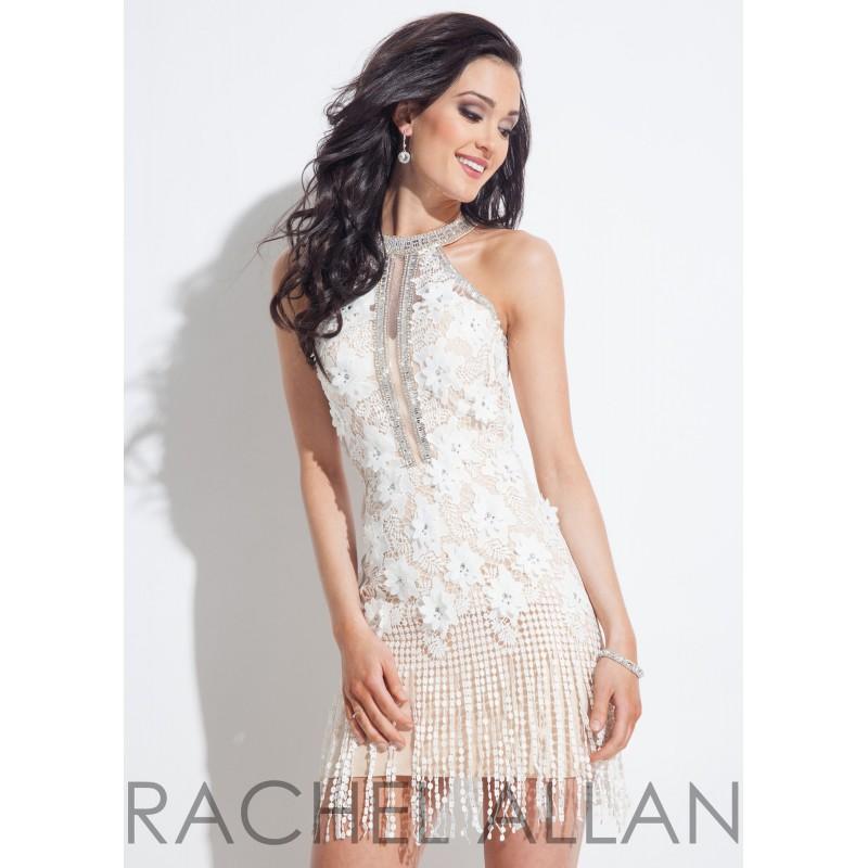 Hochzeit - Rachel Allan 3028 Fringe Lace Cocktail Dress - 2018 Spring Trends Dresses
