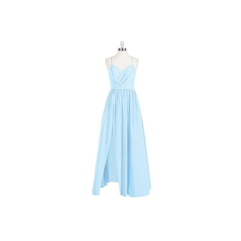 Mariage - Sky_blue Azazie Cora - V Neck Floor Length Chiffon Back Zip - Charming Bridesmaids Store