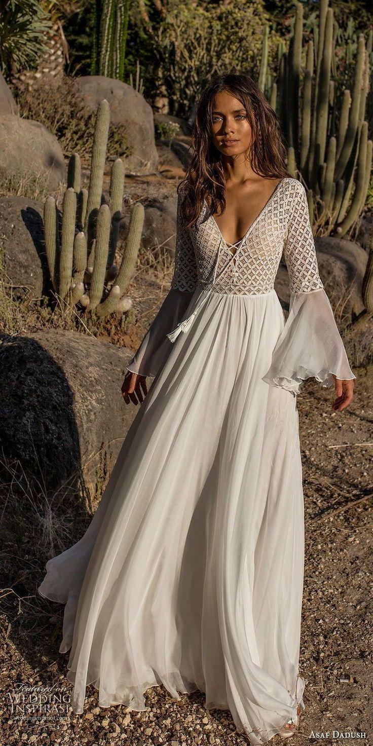 Mariage - 56 Adorable Bohemian Wedding Dress Ideas To Makes You Look Stunning