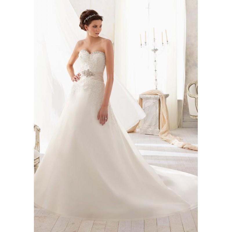 زفاف - Blu by Mori Lee 5207 Beaded A-Line Wedding Dress - Crazy Sale Bridal Dresses