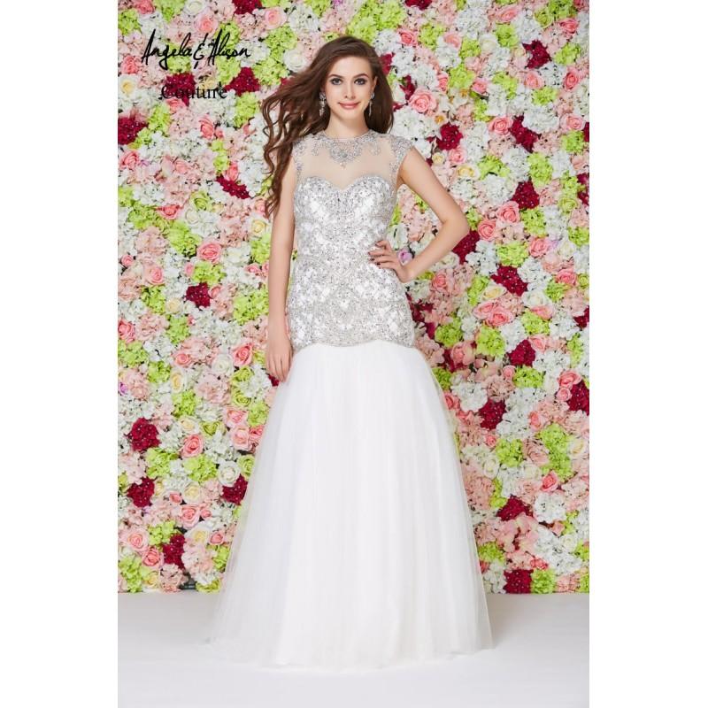 Mariage - White Angela and Alison Long Prom 861204 Angela and Alison Couture - Rich Your Wedding Day