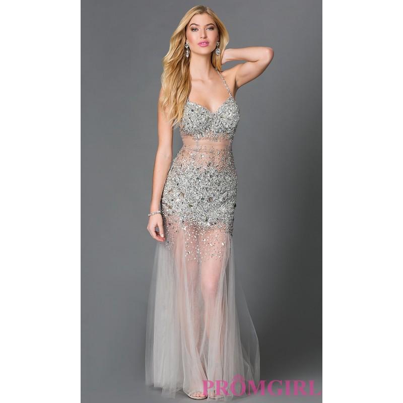 زفاف - Illusion Floor Length Sleeveless JVN by Jovani Prom Dress - Brand Prom Dresses
