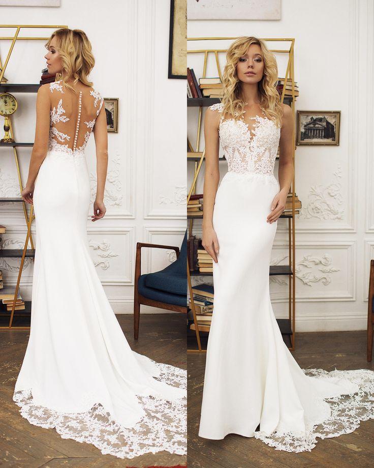 زفاف - Mermaid Wedding Dress Illusion Back, Wedding Dress "Kalipso"