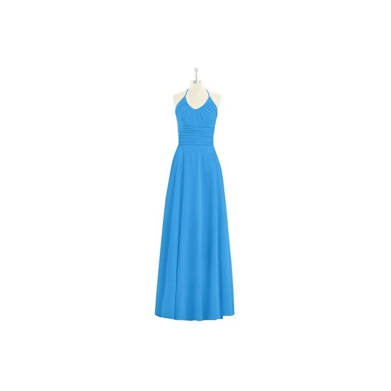 Hochzeit - Ocean_blue Azazie Faith - Floor Length Halter Bow/Tie Back Chiffon Dress - Charming Bridesmaids Store
