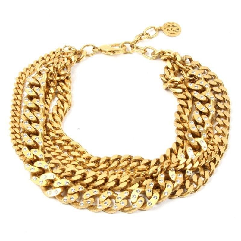 زفاف - Ben-Amun - Gold Chain and Crystal Studded Necklace - Designer Party Dress & Formal Gown
