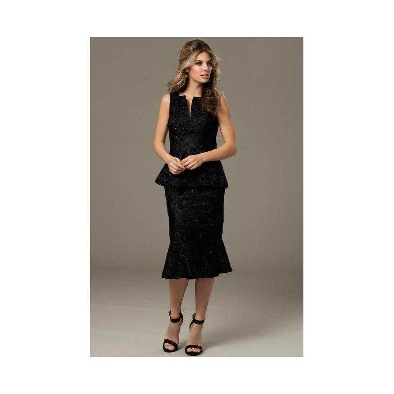 زفاف - Jovani - Elegant Beaded Lace Cocktail-Length Evening Gown 984 - Designer Party Dress & Formal Gown
