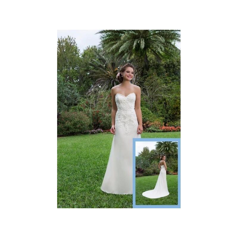 Hochzeit - Vestido de novia de Sweetheart Modelo 6130 - 2016 Recta Palabra de honor Vestido - Tienda nupcial con estilo del cordón