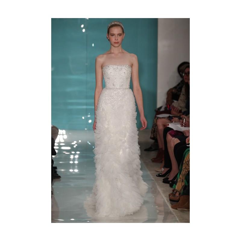Wedding - Reem Acra - Spring 2013 - Rumex Strapless Beaded A-Line Wedding Dress with a Ruffle Skirt - Stunning Cheap Wedding Dresses