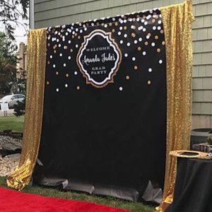 Wedding - Black And Gold Backdrop 