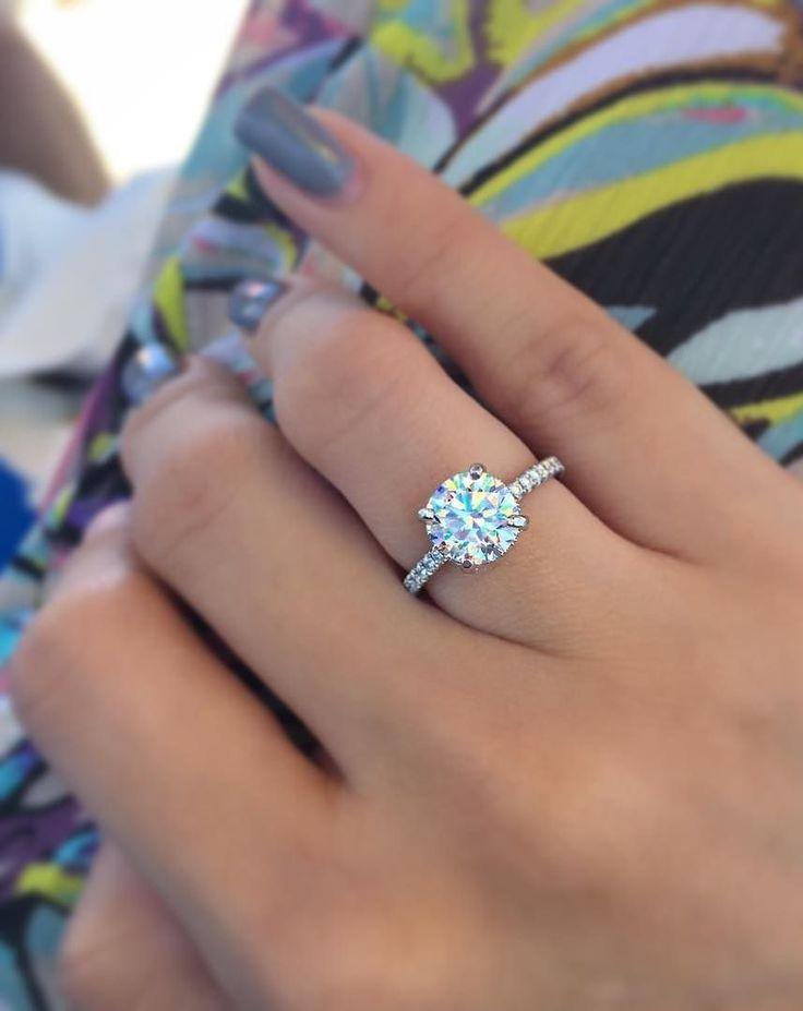 Свадьба - Studio Petite French Pavé Crown Diamond Engagement Ring In Platinum (1/3 Ct. Tw.)