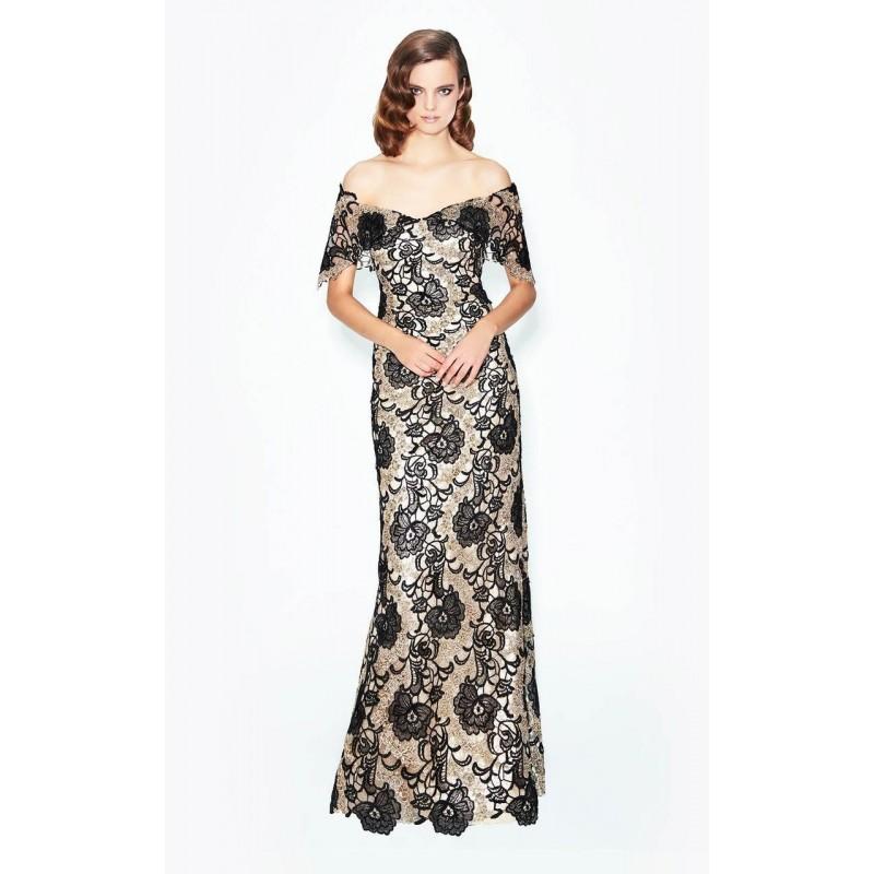 زفاف - Daymor Couture - Gilded Lacy Rosette Evening Gown 578 - Designer Party Dress & Formal Gown