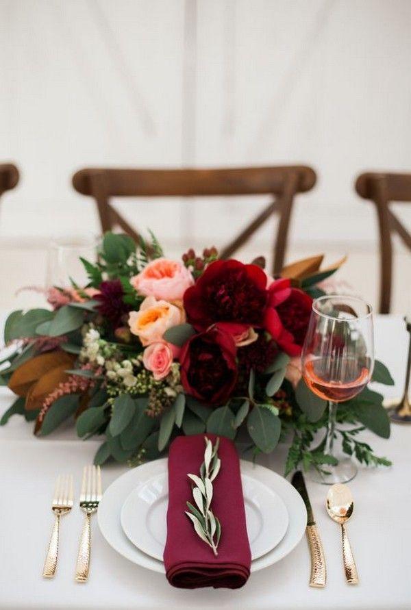 Hochzeit - Top 18 Burgundy Wedding Centerpieces For Fall 2018 - Page 2 Of 2
