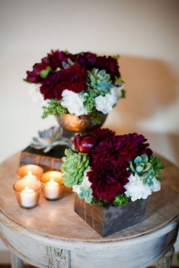Mariage - Top 18 Burgundy Wedding Centerpieces For Fall 2018