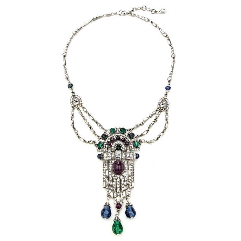 Hochzeit - Ben-Amun - Velvet Glamour Ornate Crystal Necklace - Designer Party Dress & Formal Gown
