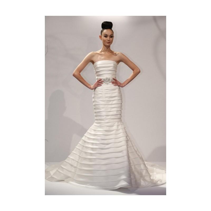 Hochzeit - Dennis Basso - 2013 - Meandra Strapless Satin Mermaid Wedding Dress with Folded Bodice and Skirt - Stunning Cheap Wedding Dresses